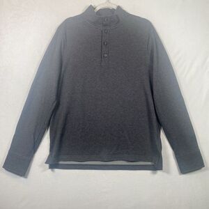 Rhone Gray Pullover Henley Style 100487 Men’s Medium Cotton Wool Blend